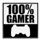 Stupell Industries 100% Gamer Black & White Framed Giclee, design by Kim Allen